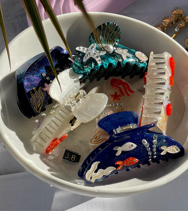 OCEAN INSPIRED ACETATE HAIR CLIPS - STUDIO JO STORE